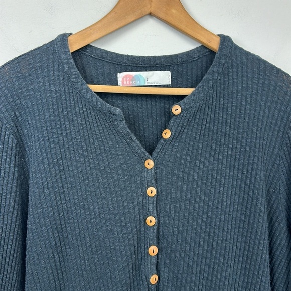 Free People Beach Blossom Ribbed Button Up Dress Sz S - Picture 7 of 11